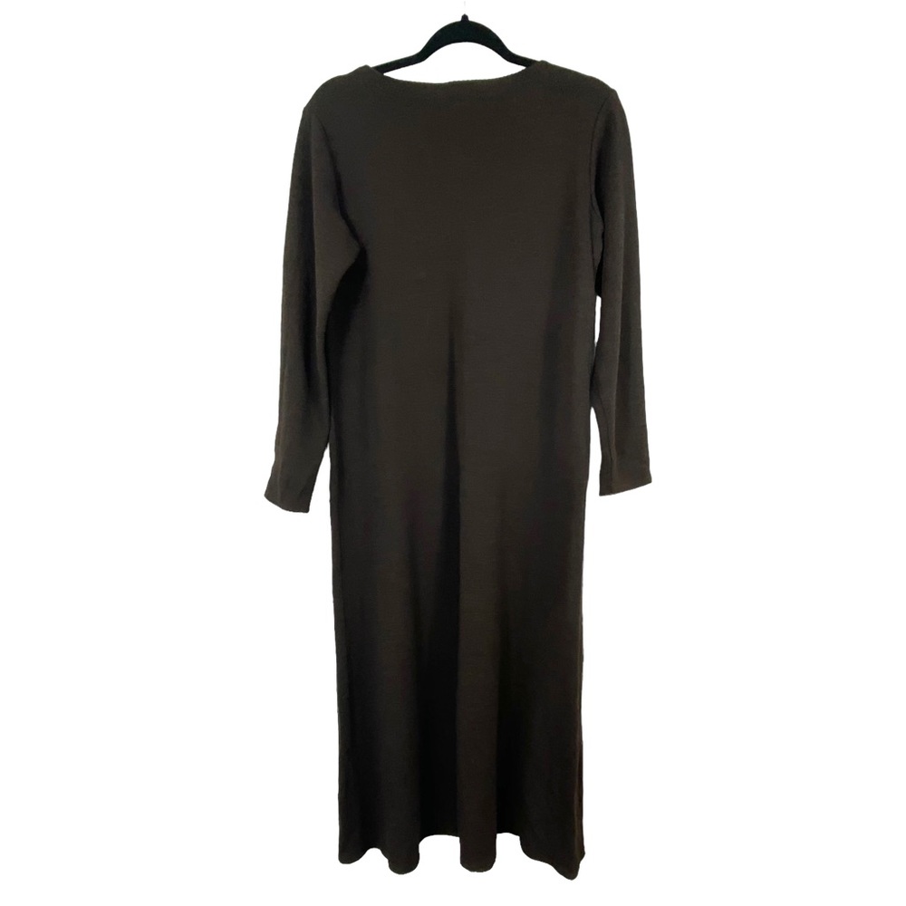 Eileen Fisher Women’s Viscose & Wool Chocolate Brown Long Sweater Dress Size M - Picture 3 of 12